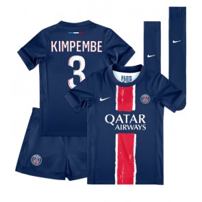 Paris Saint-Germain Presnel Kimpembe #3 Hemmakläder Barn 2024-25 Kortärmad (+ Korta byxor)